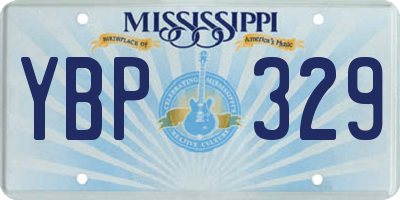 MS license plate YBP329