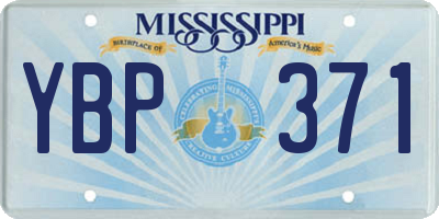 MS license plate YBP371