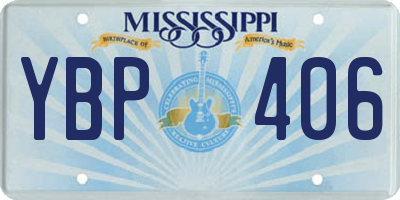 MS license plate YBP406