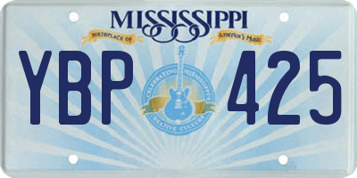 MS license plate YBP425