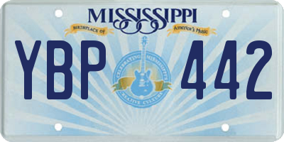 MS license plate YBP442