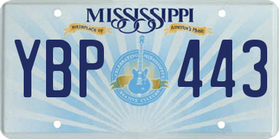 MS license plate YBP443