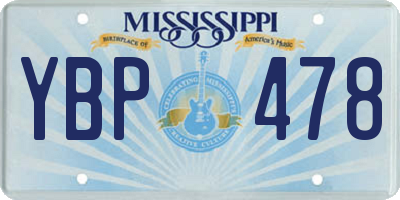 MS license plate YBP478