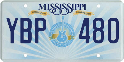 MS license plate YBP480