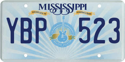 MS license plate YBP523