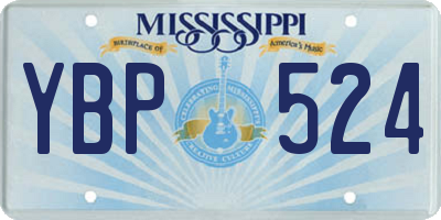 MS license plate YBP524