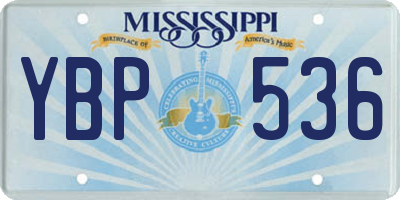 MS license plate YBP536
