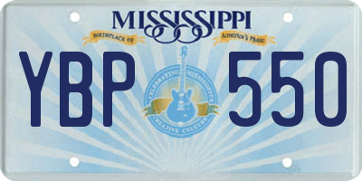 MS license plate YBP550