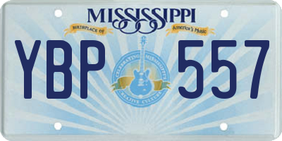MS license plate YBP557