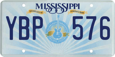 MS license plate YBP576