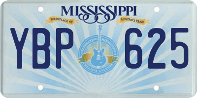 MS license plate YBP625