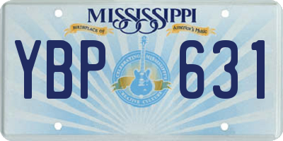 MS license plate YBP631