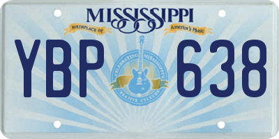 MS license plate YBP638