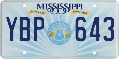 MS license plate YBP643