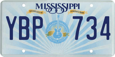 MS license plate YBP734