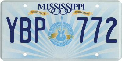 MS license plate YBP772