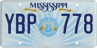 MS license plate YBP778
