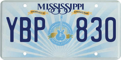 MS license plate YBP830