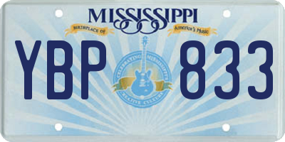 MS license plate YBP833
