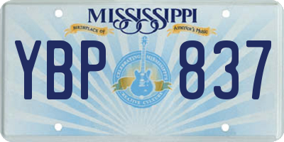 MS license plate YBP837