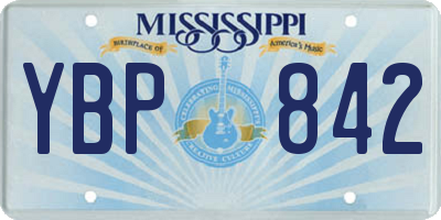 MS license plate YBP842