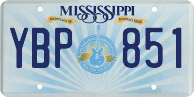 MS license plate YBP851