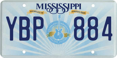 MS license plate YBP884