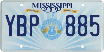 MS license plate YBP885