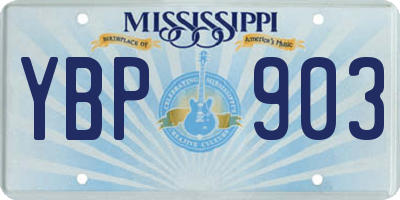 MS license plate YBP903