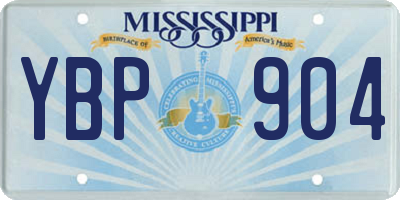MS license plate YBP904