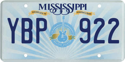 MS license plate YBP922