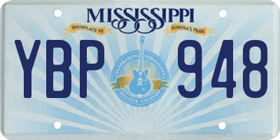 MS license plate YBP948