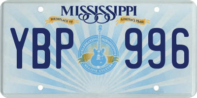 MS license plate YBP996