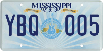MS license plate YBQ005