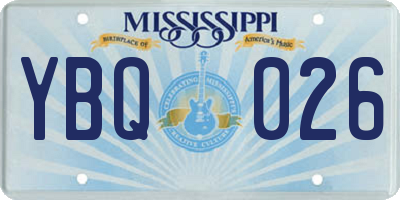 MS license plate YBQ026