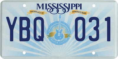 MS license plate YBQ031