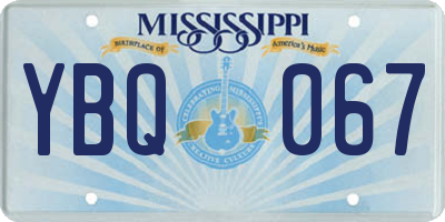 MS license plate YBQ067