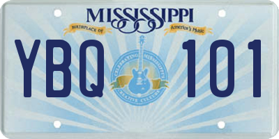 MS license plate YBQ101
