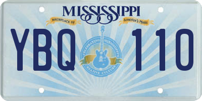 MS license plate YBQ110