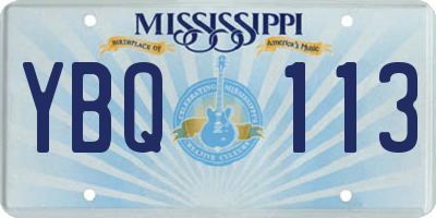 MS license plate YBQ113