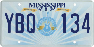 MS license plate YBQ134