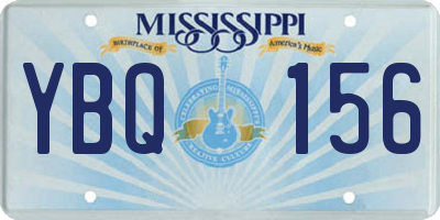 MS license plate YBQ156