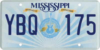 MS license plate YBQ175