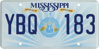 MS license plate YBQ183