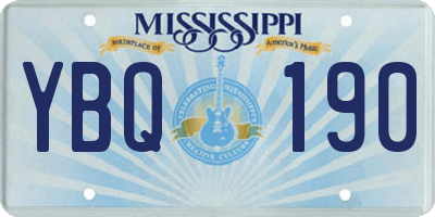 MS license plate YBQ190