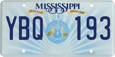 MS license plate YBQ193