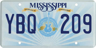 MS license plate YBQ209