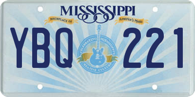 MS license plate YBQ221