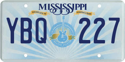 MS license plate YBQ227