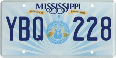 MS license plate YBQ228